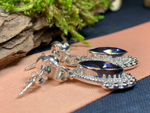 Load image into Gallery viewer, Celtic Mystic Topaz Earrings, Celtic Jewelry, Rainbow Topaz Jewelry, Boho Earrings, Anniversary Gift, Dangle Earrings, Celestial Jewelry
