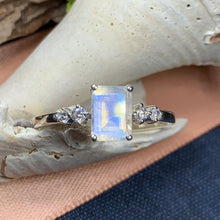 Load image into Gallery viewer, Moonstone Ring, Moonstone Jewelry, Boho Statement Ring, Engagement Ring, Anniversary Gift, Wiccan Jewelry, Boho Ring, Mom Gift, Wife Gift
