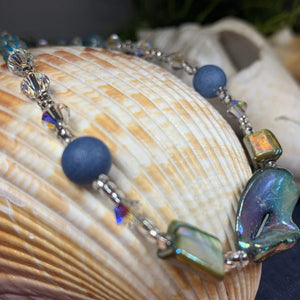 Seashell Ankle Bracelet, Crystal Ankle Bracelet, Crystal Anklet, Summer Jewelry, Beach Jewelry, Swarovski Crystal Bracelet, Boho Anklet