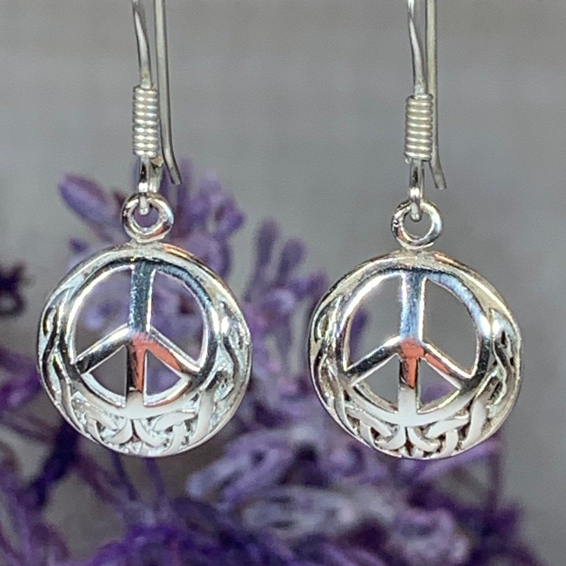 Celtic Peace Sign Earrings — view 5