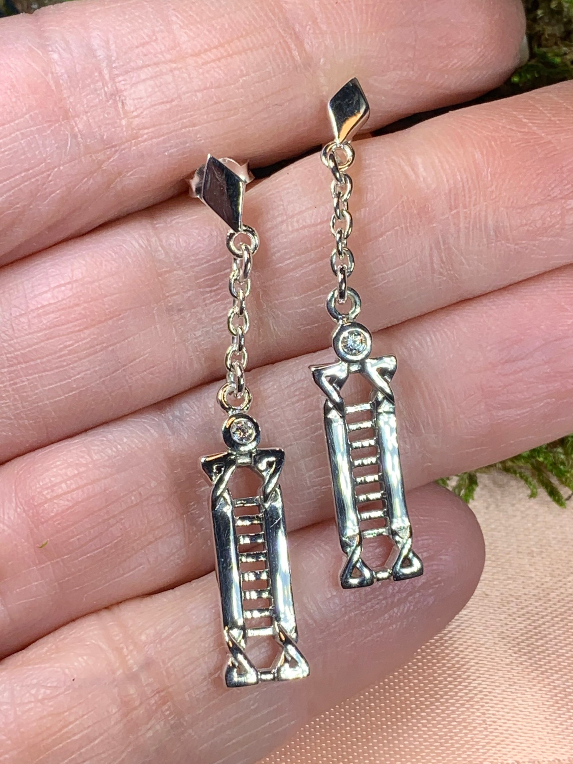 Calista MacKintosh Art Deco Earrings in Sterling Silver — view 7