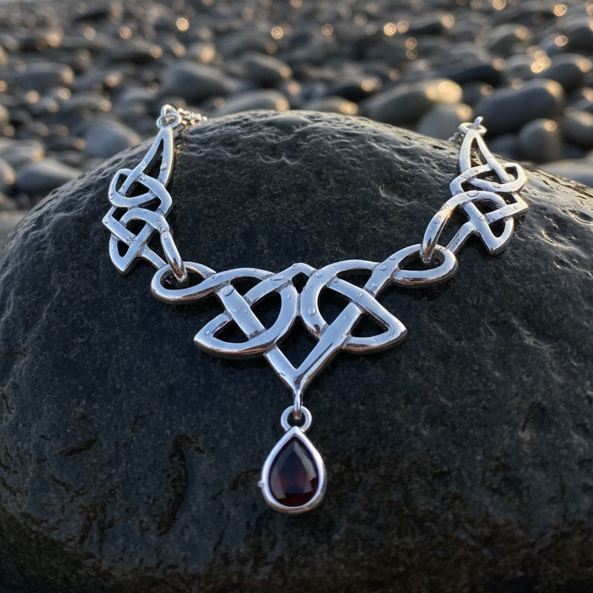 Lorena Celtic Knot Necklace in Sterling Silver — view 9