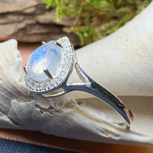 Load image into Gallery viewer, Moonstone Ring, Promise Ring, Engagement Ring, Anniversary Gift, Wiccan Jewelry, Cocktail Ring, Mom Gift, Wife Gift, Boho Statement Ring
