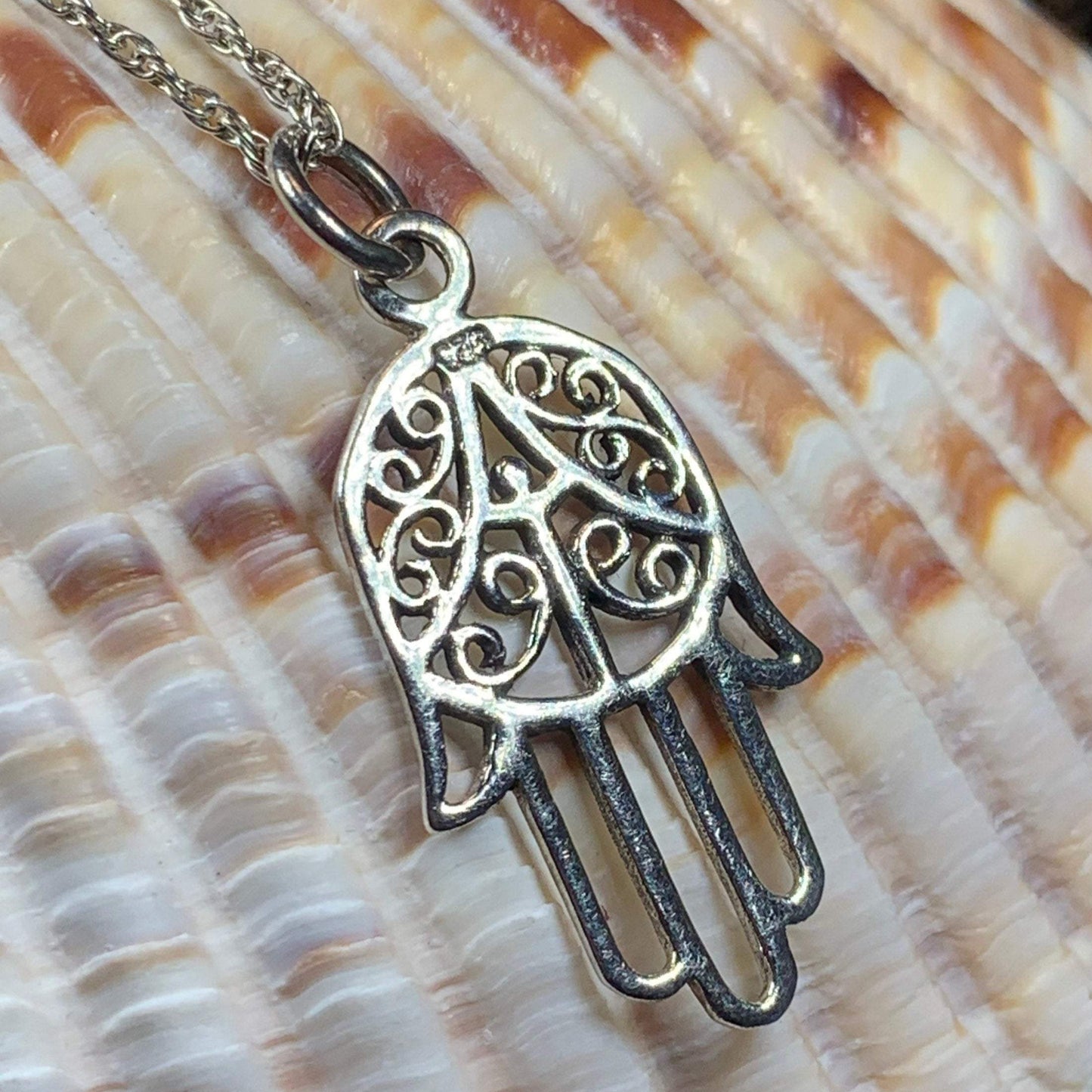 Hope Hamsa Hand Necklace in silver