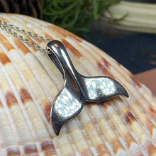 Load image into Gallery viewer, Whale Tail Necklace, Nautical Jewelry, Sea Jewelry, Whale Pendant, Nature Jewelry, Animal Jewelry, Fish Necklace, Celtic Jewelry
