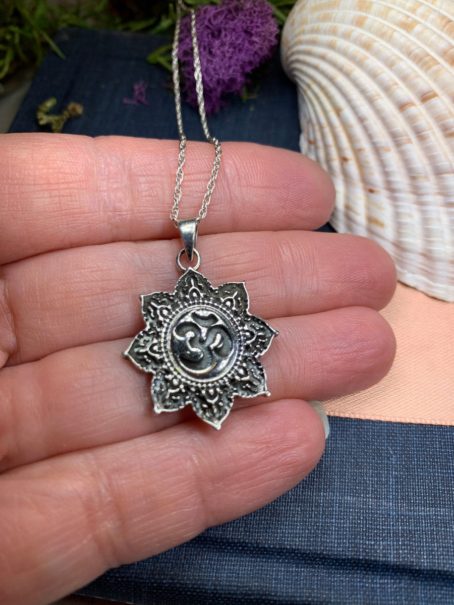 Om Necklace, Om Jewelry, Chakra Jewelry, Yoga Jewelry, Boho Jewelry, Inspirational Jewelry, Lotus Jewelry, Anniversary Gift, New Age Gift