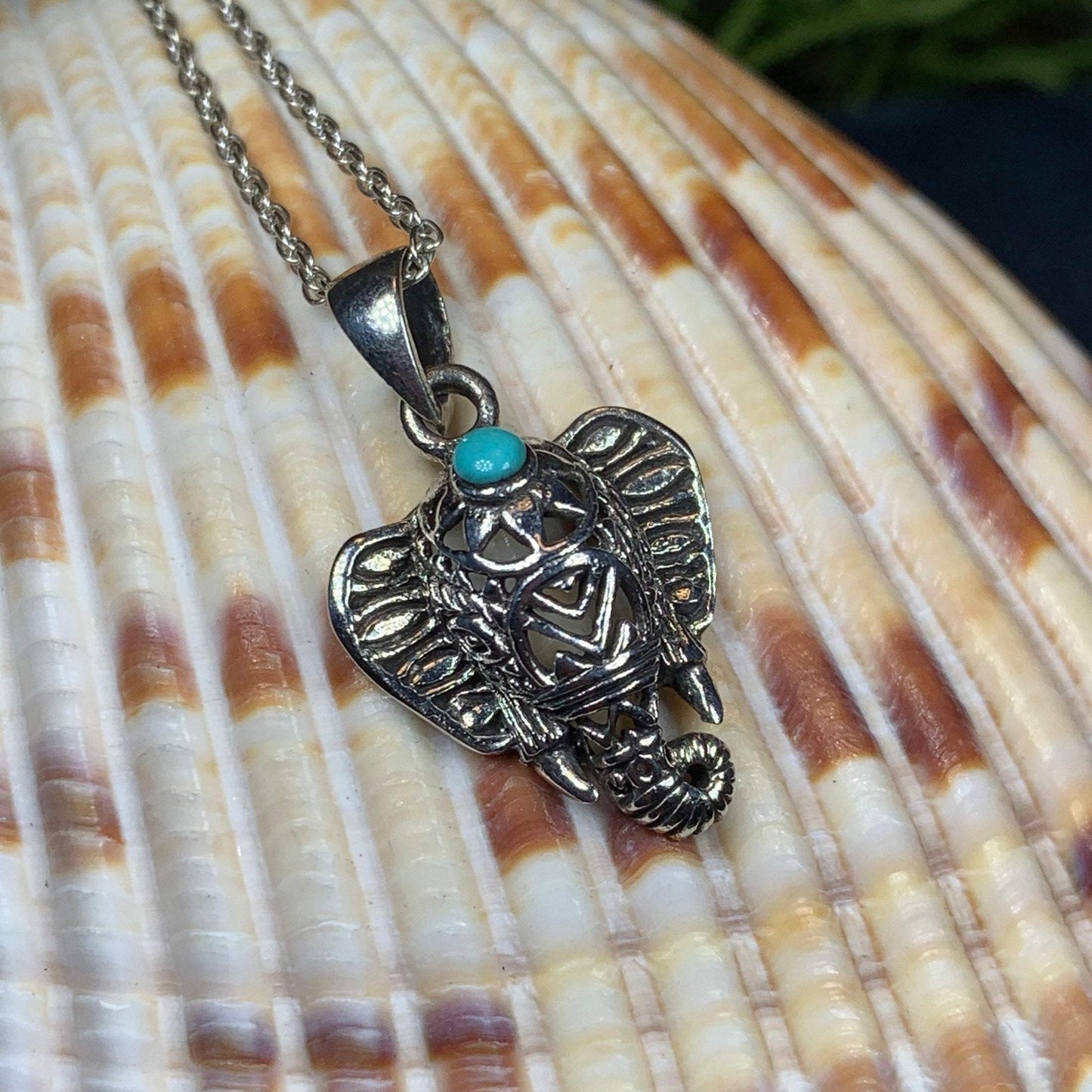 Turquoise Elephant Necklace — view 4