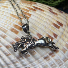 Load image into Gallery viewer, Horse Necklace, Equestrian Jewelry, Animal Jewelry, Kentucky Derby, Mustang Pendant, Rodeo Jewelry, Horse Racing, Nature Jewelry, Wife Gift
