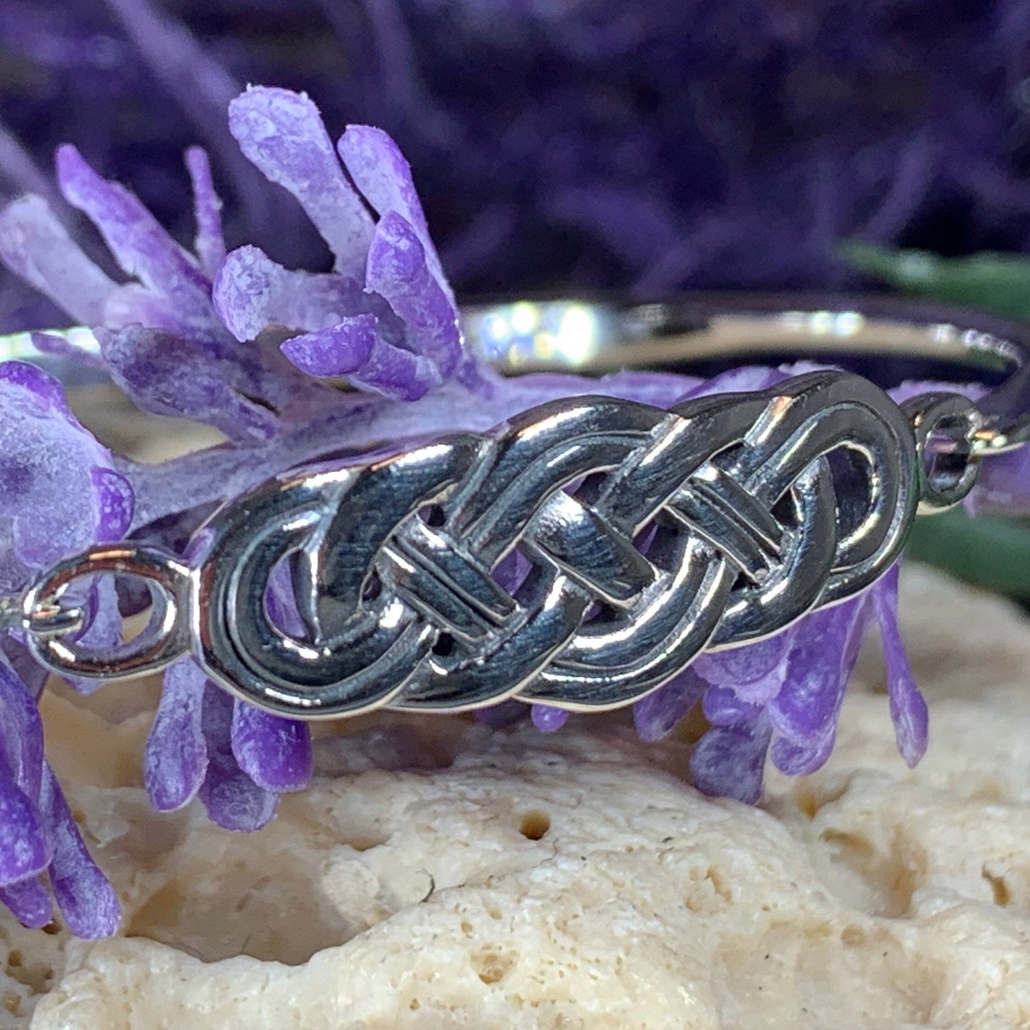 Celtic Knot Bracelet, Celtic Jewelry, Irish Jewelry, Love Knot Jewelry, Bridal Jewelry, Viking Jewelry, Wife Gift, Silver Bangle Bracelet
