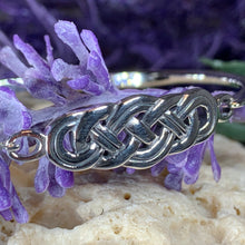 Load image into Gallery viewer, Celtic Knot Bracelet, Celtic Jewelry, Irish Jewelry, Love Knot Jewelry, Bridal Jewelry, Viking Jewelry, Wife Gift, Silver Bangle Bracelet
