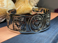 Load image into Gallery viewer, Thistle Bracelet, Celtic Jewelry, Scottish Cuff Bracelet, Nature Jewelry, Scotland Jewelry, Wife Gift, Girlfriend Gift, Sister Gift
