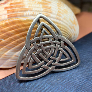 Trinity Knot Brooch, Celtic Knot Pin, Irish Jewelry, Scotland Jewelry, Wiccan Jewelry, Pagan Jewelry, Ireland Gift, Scotland Jewelry