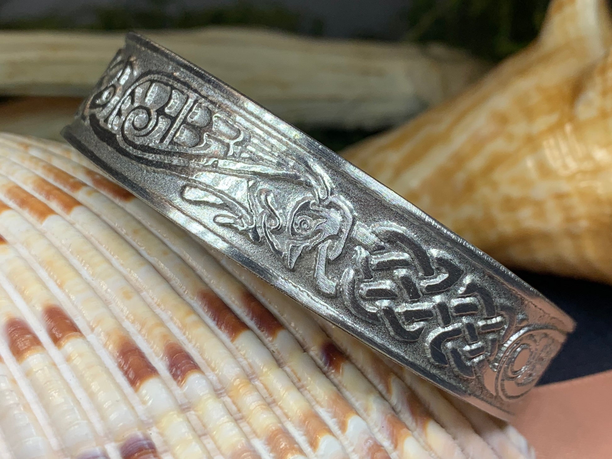 Celtic Raven Cuff Bracelet — view 10