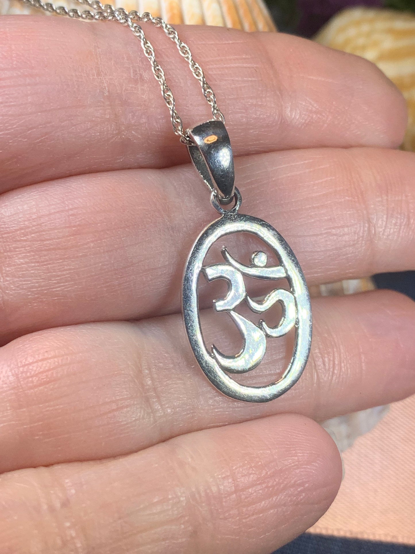 Minimalist Om Necklace — view 5