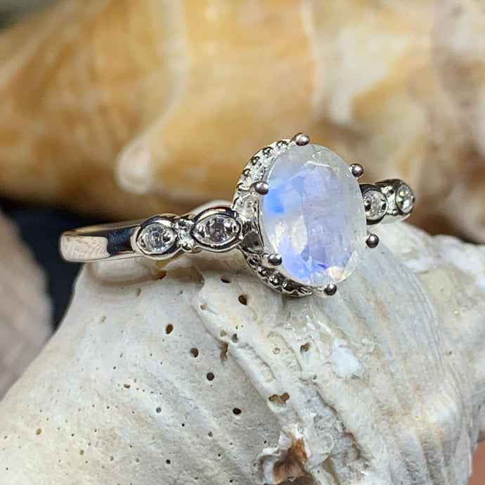Moonstone Ring, Promise Ring, Engagement Ring, Celtic Jewelry, Anniversary Gift, Wiccan Jewelry, Boho Statement Ring, Cocktail Ring