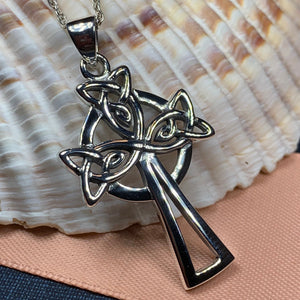 Celtic Cross Necklace, Irish Jewelry, Celtic Jewelry, Trinity Knot, Mom Gift, Scotland Jewelry, First Communion Gift, Confirmation Gift