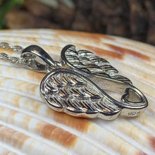 Load image into Gallery viewer, Angel Wings Necklace, Celtic Jewelry, Angel Necklace, Wings Necklace, Bridal Jewelry, Memorial Jewelry, Spiritual Jewelry, Anniversary Gift
