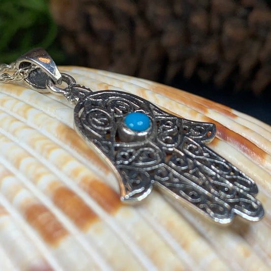Hamsa Hand Necklace, Celtic Jewelry, Evil Eye Jewelry, Hand Jewelry, Celtic Knot Jewelry, Protection Jewelry, Yoga Jewelry, Mom Gift