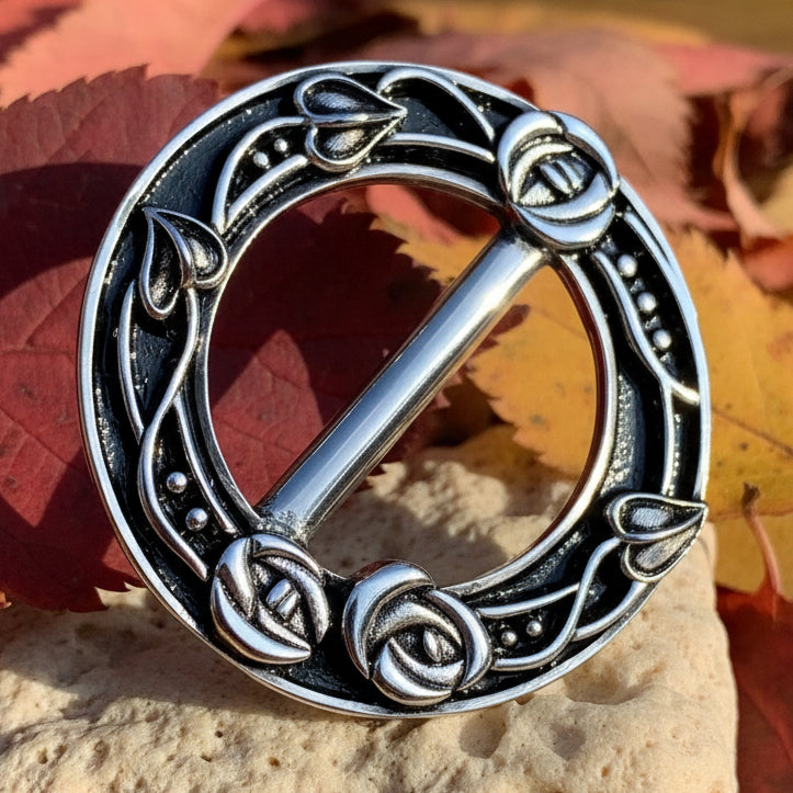 Celtic Roses Scarf Ring, Scotland Jewelry, Mackintosh Jewelry, Flower Jewelry, Celtic Jewelry, Mom Gift, Wife Gift, Celtic Scarf Slide