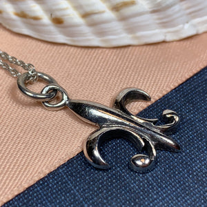 Fluer De Lis Necklace, French Necklace, Lily Jewelry, Wiccan Pendant, Anniversary Gift, Outlander Jewelry, Fluer De Lis Jewelry