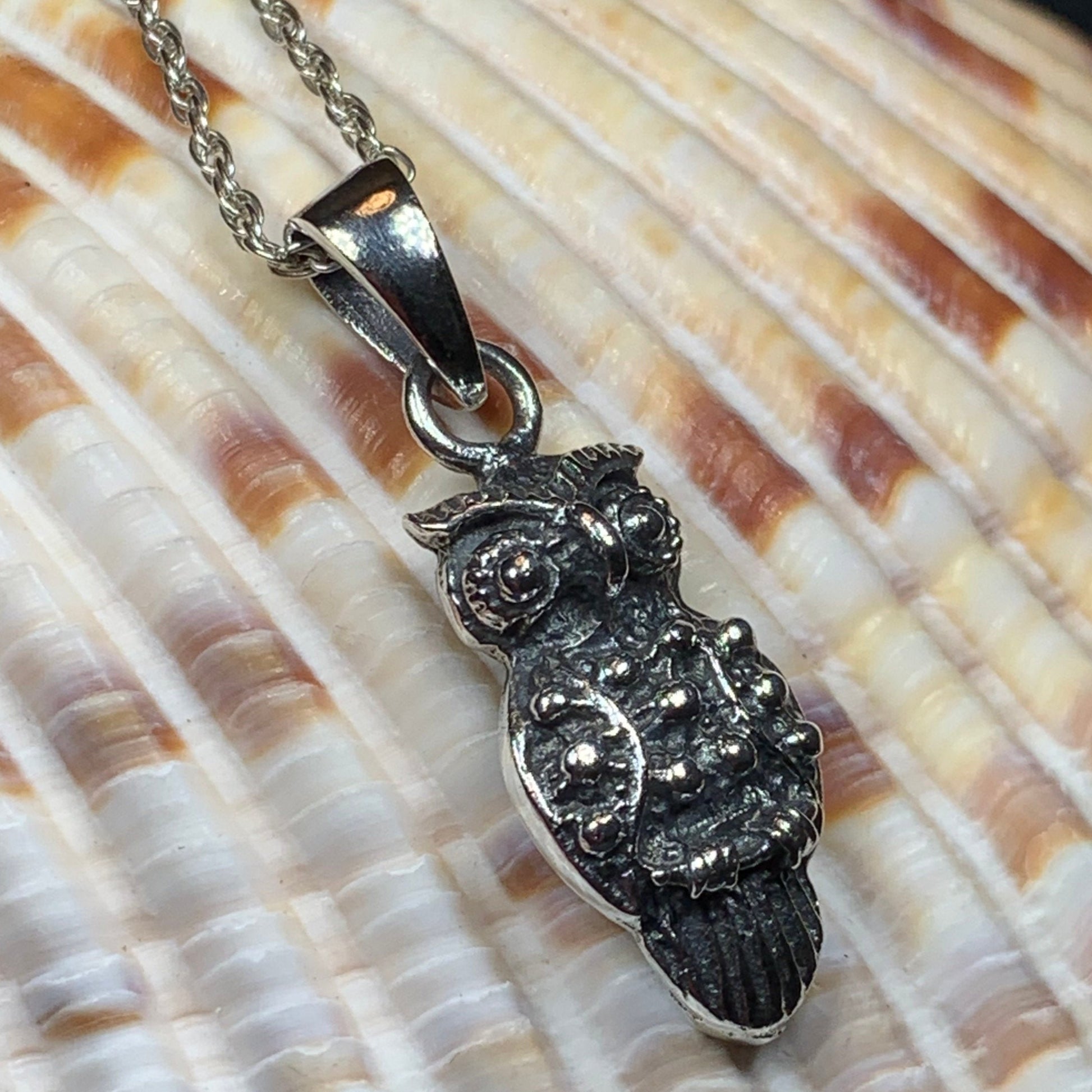 Syra Owl Necklace in sterling silver