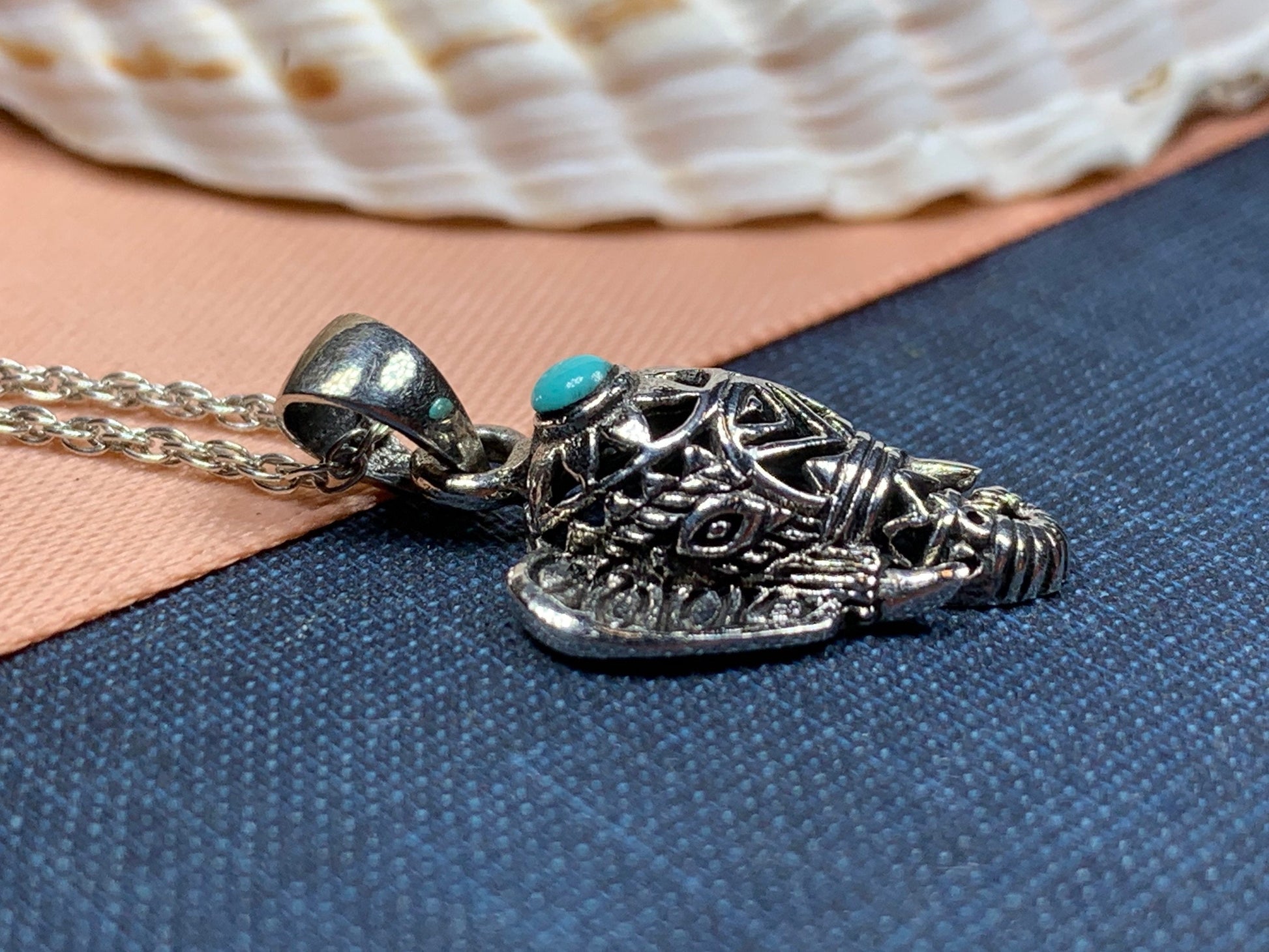 Turquoise Elephant Necklace — view 3