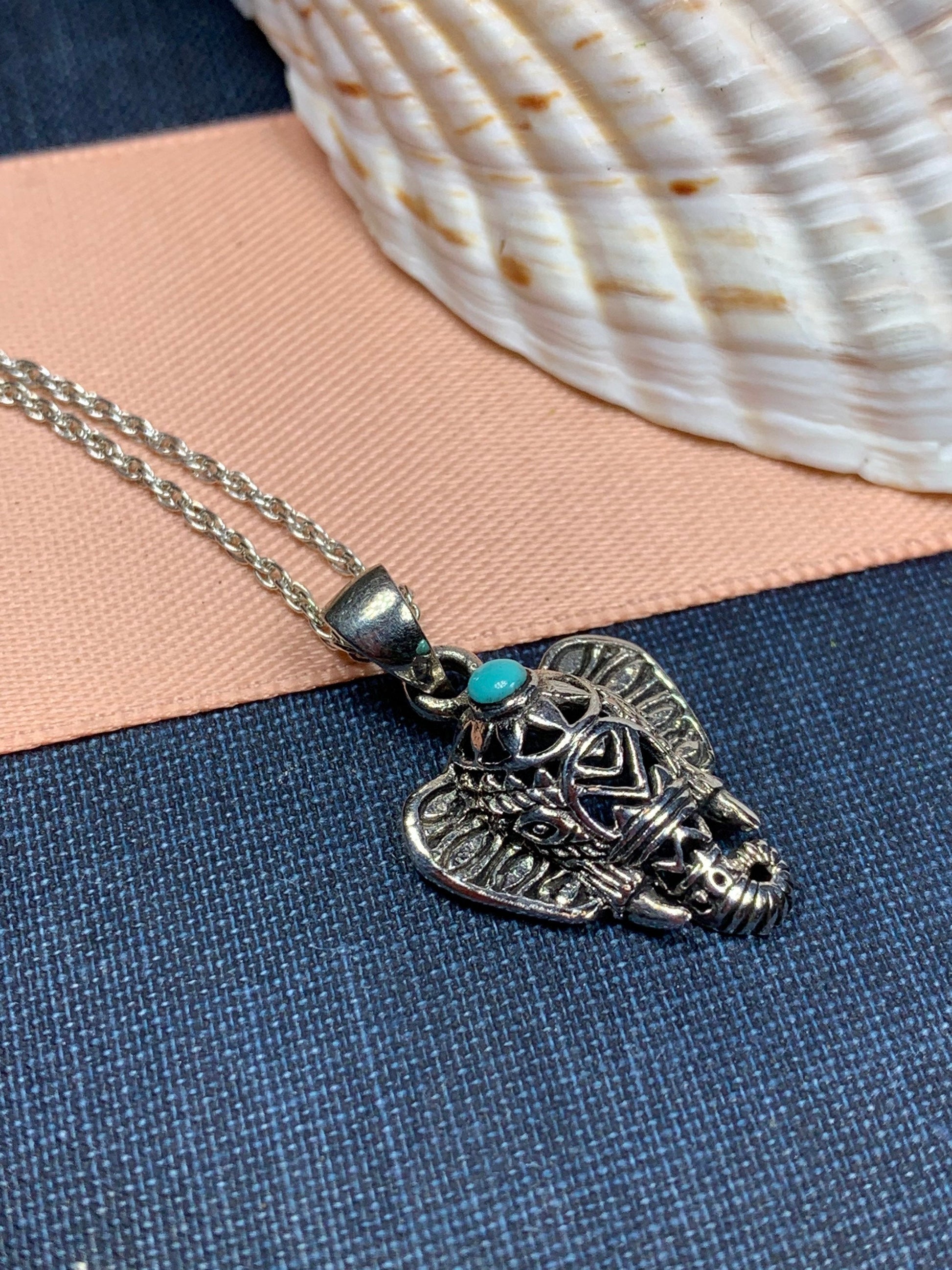 Turquoise Elephant Necklace — view 6