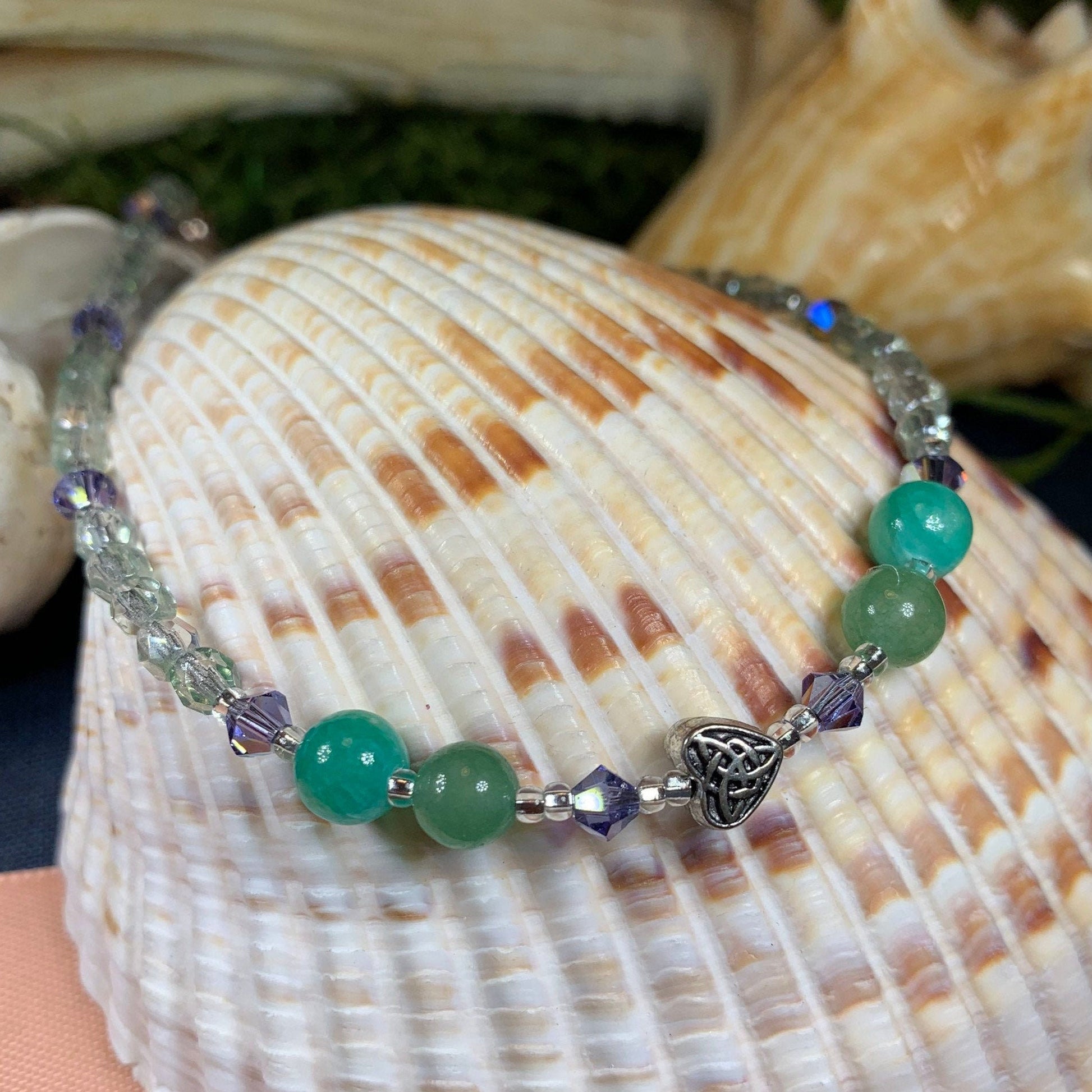 Celtic Ankle Bracelet, Crystal Ankle Bracelet, Crystal Anklet, Summer Jewelry, Beach Jewelry, Swarovski Crystal Bracelet, Boho Anklet