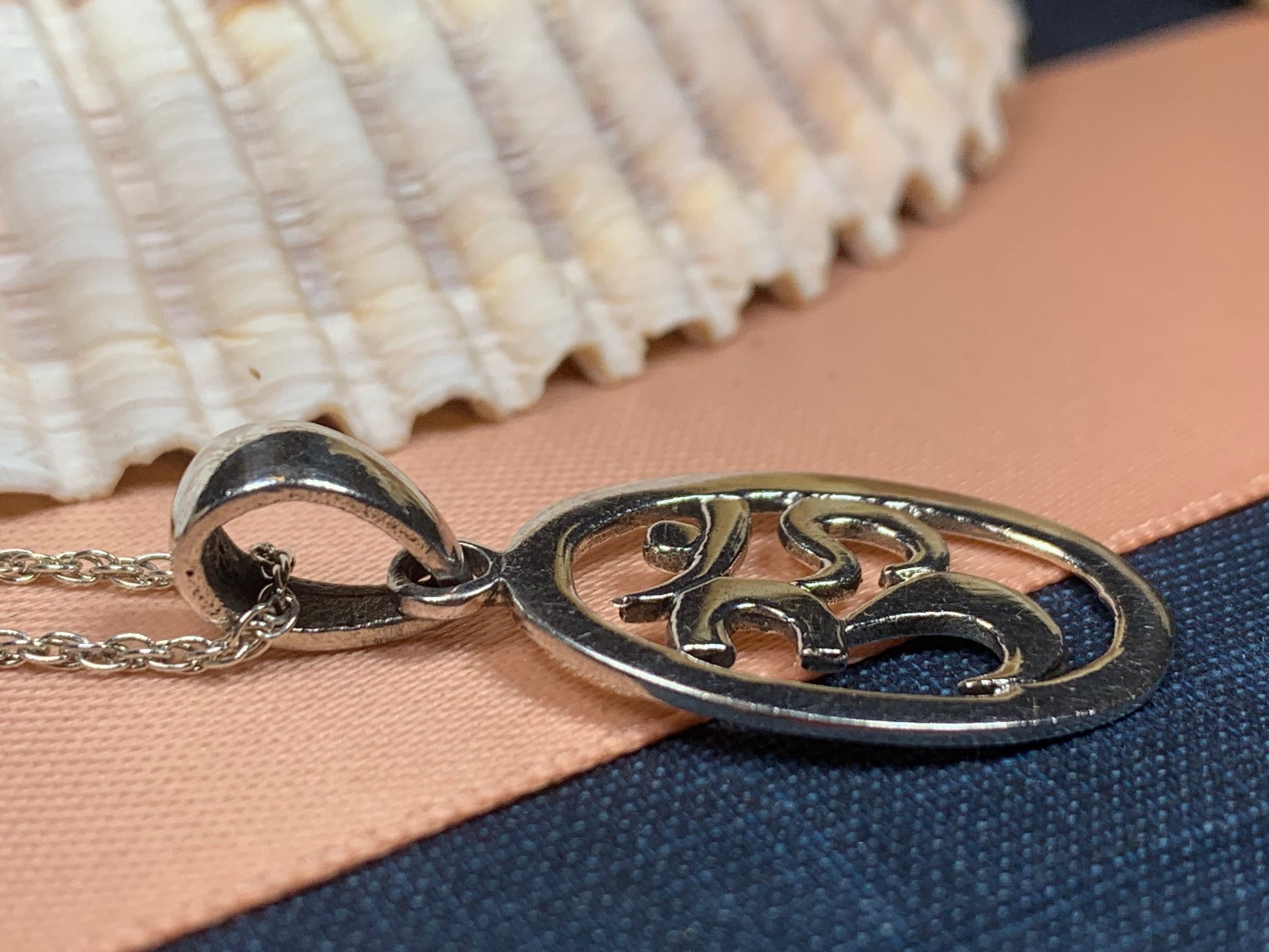 Minimalist Om Necklace — view 6