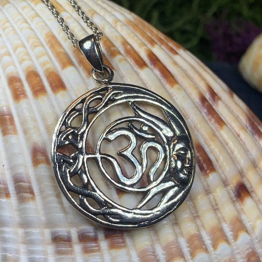 Om Necklace, Om Jewelry, Chakra Jewelry, Yoga Jewelry, Boho Jewelry, Inspirational Jewelry, Lotus Jewelry, Anniversary Gift, New Age Gift