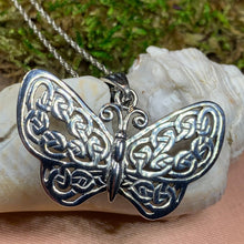 Load image into Gallery viewer, Butterfly Necklace, Celtic Jewelry, Celtic Knot Necklace, Irish Jewelry, Anniversary Gift, Nature Jewelry, Mom Gift, Insect Jewelry
