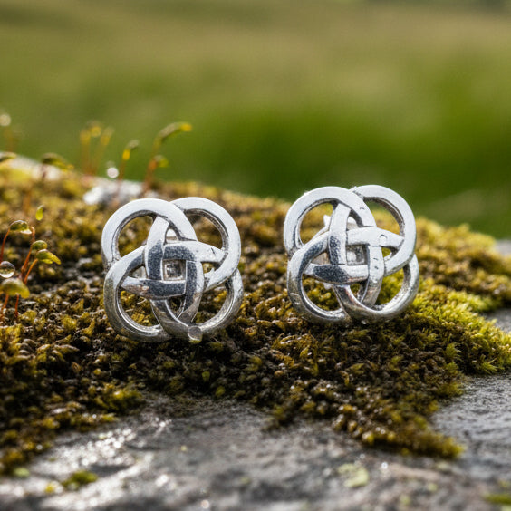 Celtic Knot Stud Earrings, Irish Jewelry, Celtic Jewelry, Anniversary Gift, Bridal Jewelry, Norse Jewelry, Yoga Jewelry, Wiccan Jewelry