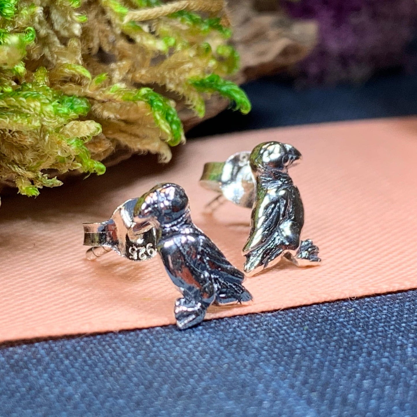 Puffin Earrings, Scotland Jewelry, Bird Stud Earrings, Seashore Bird Jewelry, Cute Earrings, Scottish Jewelry, Puffin Jewelry, Post Earrings