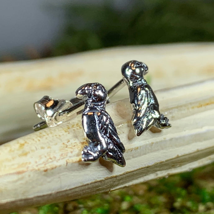 Puffin Earrings, Scotland Jewelry, Bird Stud Earrings, Seashore Bird Jewelry, Cute Earrings, Scottish Jewelry, Puffin Jewelry, Post Earrings