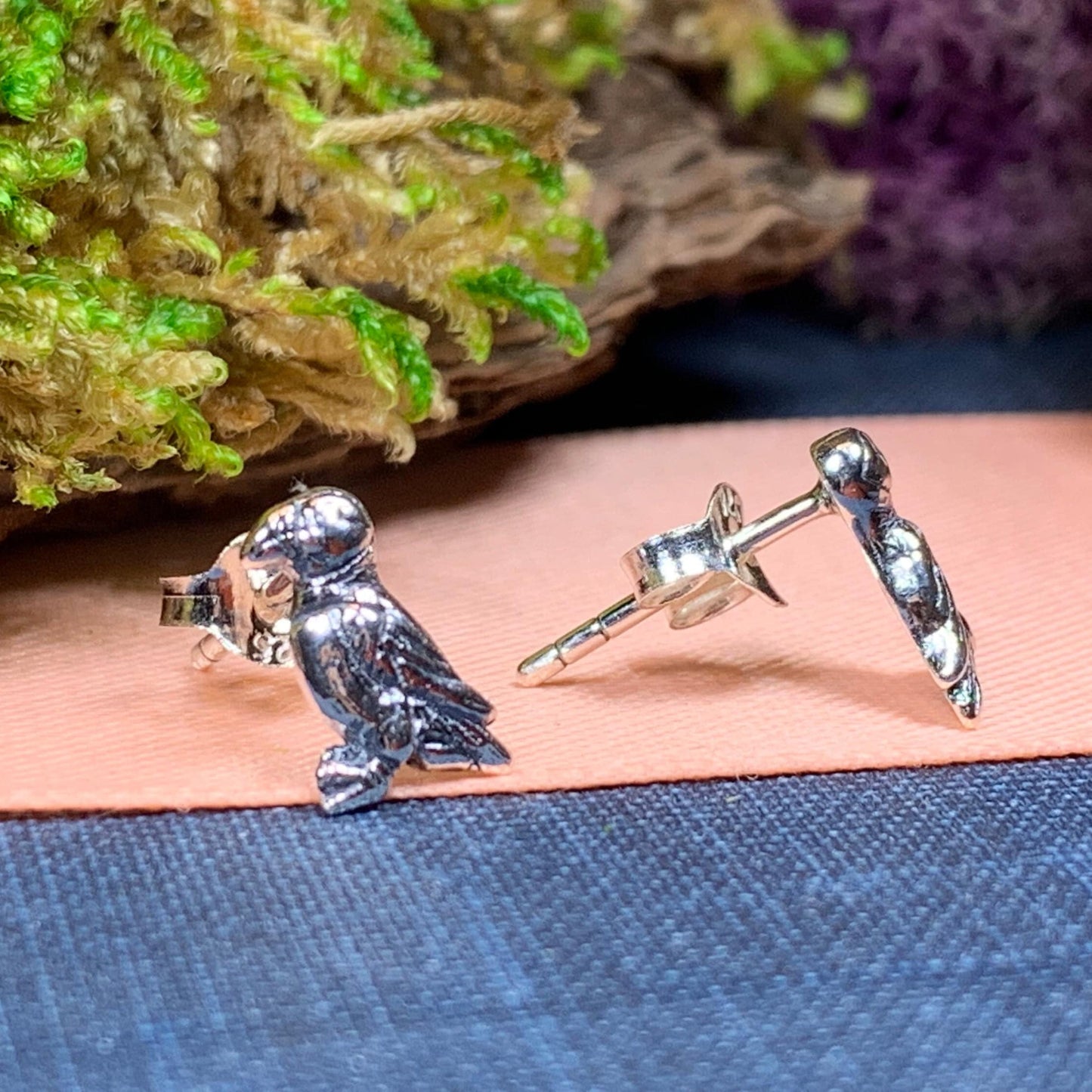 Puffin Earrings, Scotland Jewelry, Bird Stud Earrings, Seashore Bird Jewelry, Cute Earrings, Scottish Jewelry, Puffin Jewelry, Post Earrings
