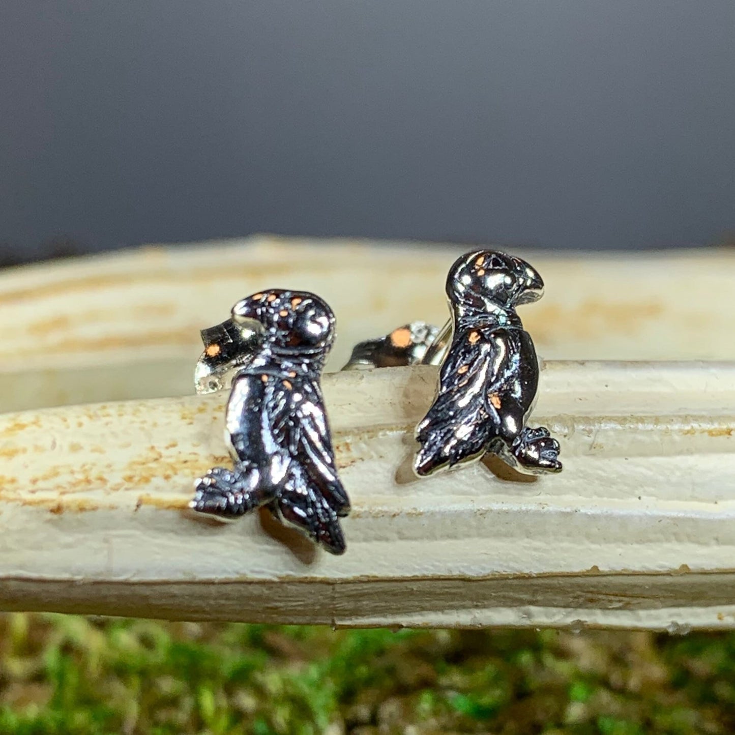 Puffin Earrings, Scotland Jewelry, Bird Stud Earrings, Seashore Bird Jewelry, Cute Earrings, Scottish Jewelry, Puffin Jewelry, Post Earrings