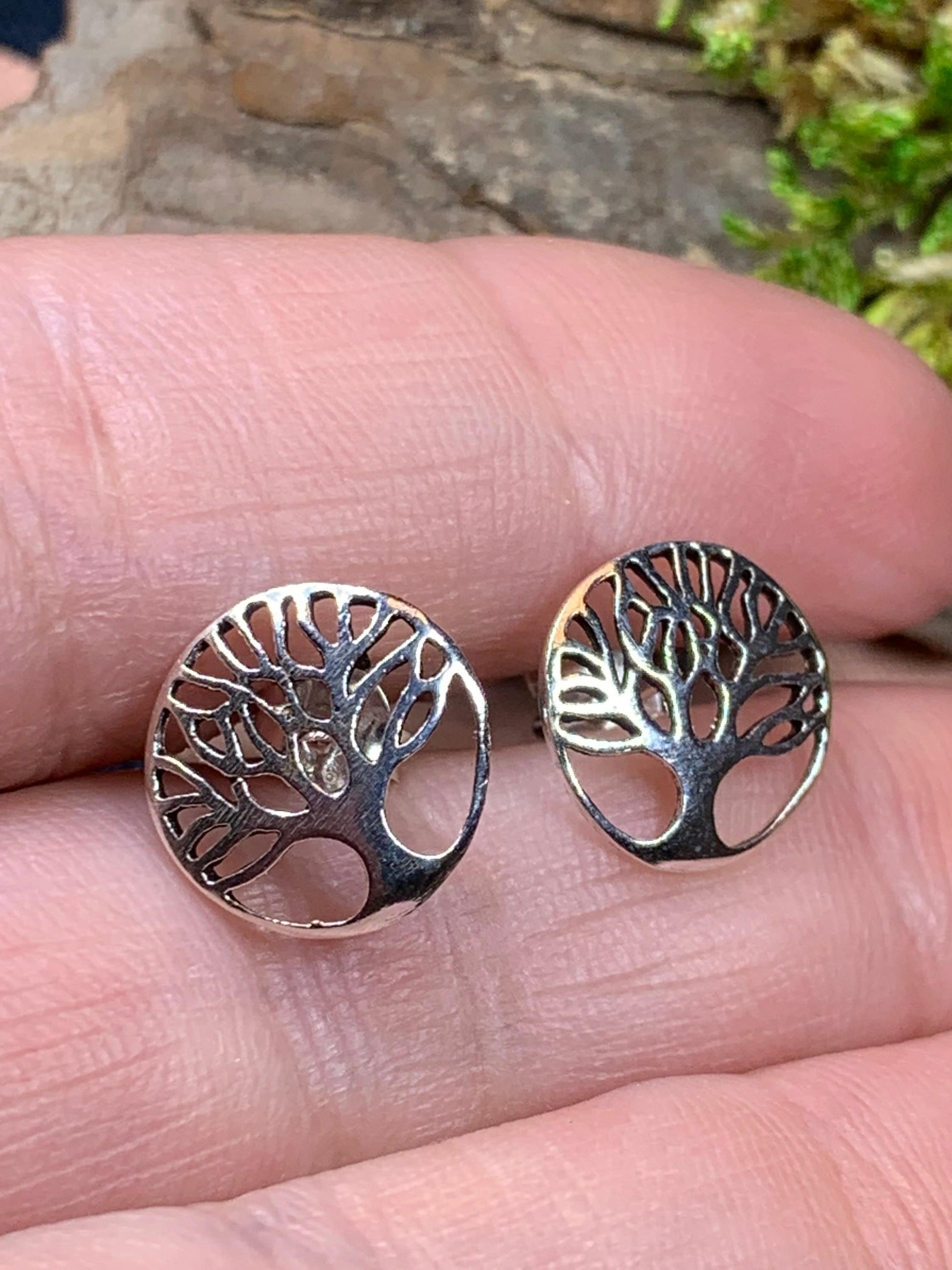 Tree of Life Stud Earrings, Tree Stud Earrings, Norse Jewelry, Wiccan Jewelry, Mom Gift, Sister Gift, Girlfriend Gift, Anniversary Gift