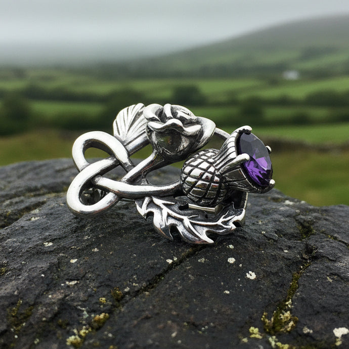 Thistle and Rose Brooch — view 3
