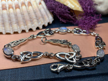 Load image into Gallery viewer, Moonstone Bracelet, Celtic Jewelry, Trinity Knot Bracelet, Irish Jewelry, Celtic Knot Bracelet, Scotland Gift, Wife Gift, Wiccan Jewelry
