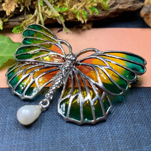 Butterfly Brooch, Nature Jewelry, Insect Jewelry, Butterfly Pin, Anniversary Gift, Celtic Jewelry, Mom Gift, Sister Gift, Graduation Gift