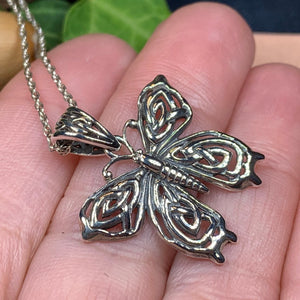 Butterfly Necklace, Celtic Jewelry, Celtic Knot Necklace, Irish Jewelry, Anniversary Gift, Nature Jewelry, Mom Gift, Insect Jewelry