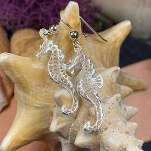 Seahorse Earrings, Sea Life Earrings, Nautical Jewelry, Mom Gift, Anniversary Gift, Beach Jewelry, Wife Gift, Dangle Earrings, Ocean Jewelry