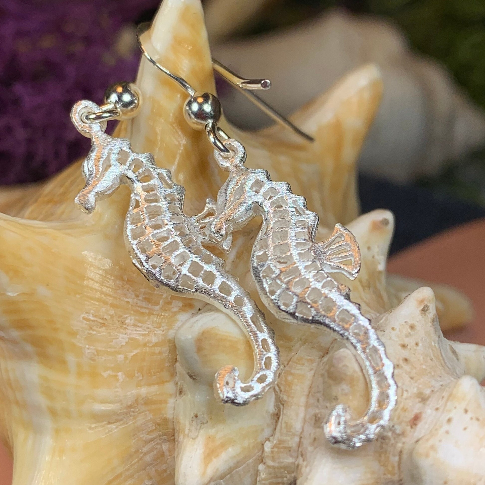 Satin Seahorse Earrings — view 3