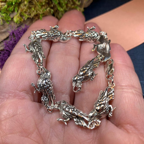 Load image into Gallery viewer, Raven Bracelet, Wiccan Jewelry, Crow Jewelry, Black Bird Jewelry, Bird Jewelry, Pagan Jewelry, Nature Lover, Poe Jewelry, Gothic Jewerly

