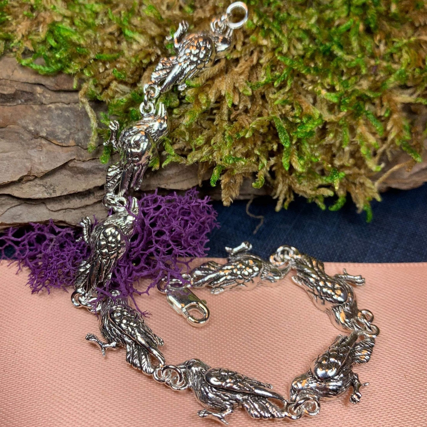 Raven Bracelet, Wiccan Jewelry, Crow Jewelry, Black Bird Jewelry, Bird Jewelry, Pagan Jewelry, Nature Lover, Poe Jewelry, Gothic Jewerly