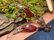 Load image into Gallery viewer, Celtic Autumn Earrings, Leaf Jewelry, Forest Jewelry, Beaded Earrings, Mom Gift, Sister Gift, Friendship Gift, Aunt Gift, Nature Jewelry
