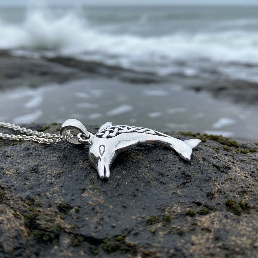 Dolphin Necklace, Celtic Jewelry, Irish Jewerly, Celtic Knot Jewelry, Beach Jewelry, Fish Necklace, Nautical Jewelry, Sea Jewelry, Mom Gift