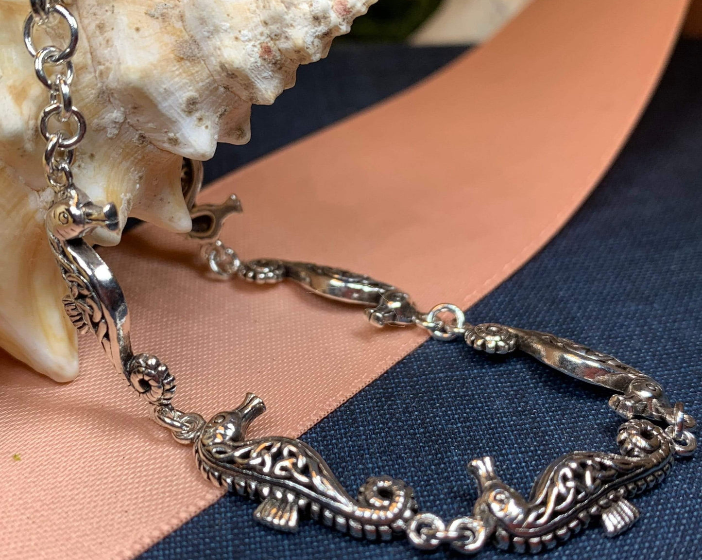 Seahorse Bracelet, Celtic Jewelry, Irish Jewelry, Celtic Knot Bracelet, Ocean Lover Jewelry, Girlfriend Gift, Wife Gift, Ireland Jewelry