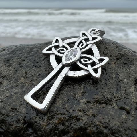 Load image into Gallery viewer, Celtic Cross Necklace, Cross Pendant, Irish Cross Necklace, Irish Jewelry, First Communion Gift, Religious Jewelry, Ireland Gift, Mom Gift
