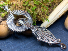 Load image into Gallery viewer, Phoenix Necklace, Celtic Jewelry, Bird Pendant, Firebird Jewelry, Inspirational Gift, Pagan Jewelry, Viking Jewelry, Gothic Jewelry
